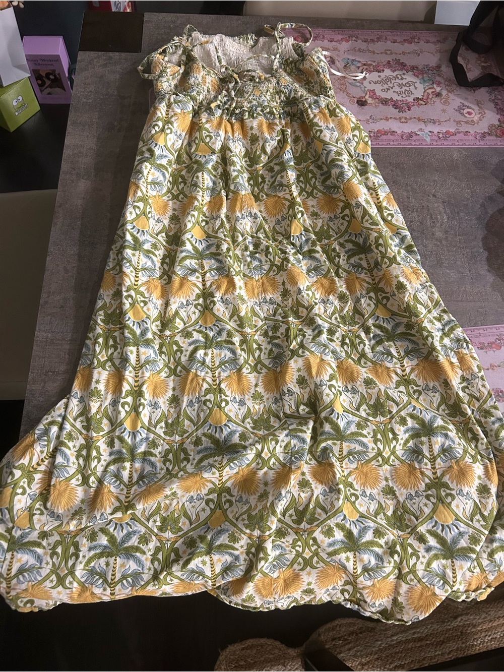 Womenβs Yellow & Green Floral Maxi Skirt